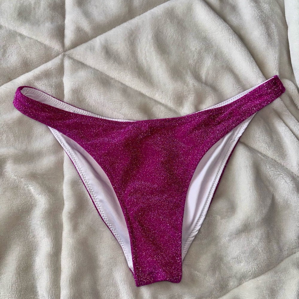 PINK Victoria's Secret Glitter Bikini Bottom - Magenta